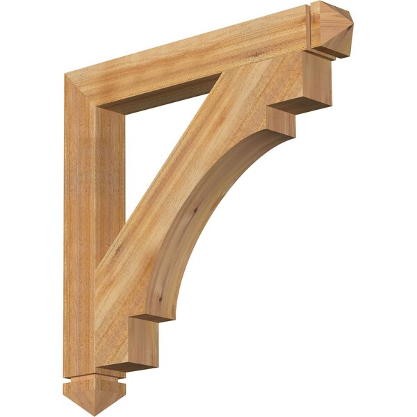 Ekena Millwork Merced Arts & Crafts Rough Sawn Bracket, Western Red Cedar, 4"W x 32"D x 32"H BKT04X32X32MRC03RWR - main